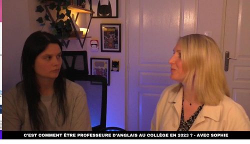 Capture du live interview avec Sophie, professeure d'anglais au collège